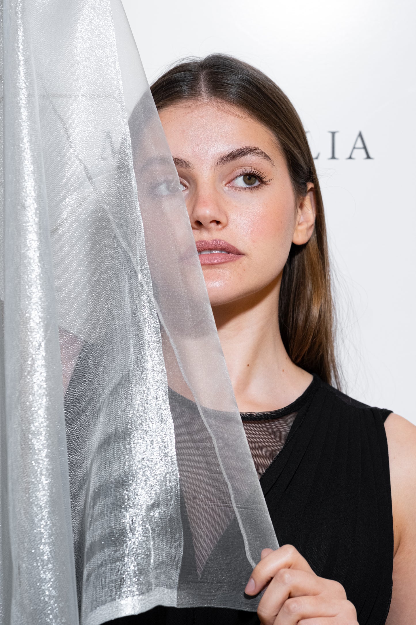 STOLA ORGANZA LUREX ARGENTO MEDIO