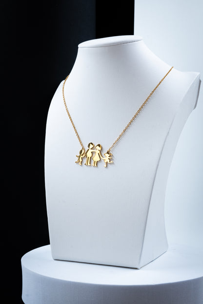 COLLANA MAMMA,PAPÀ,FIGLIA & FIGLIO ORO