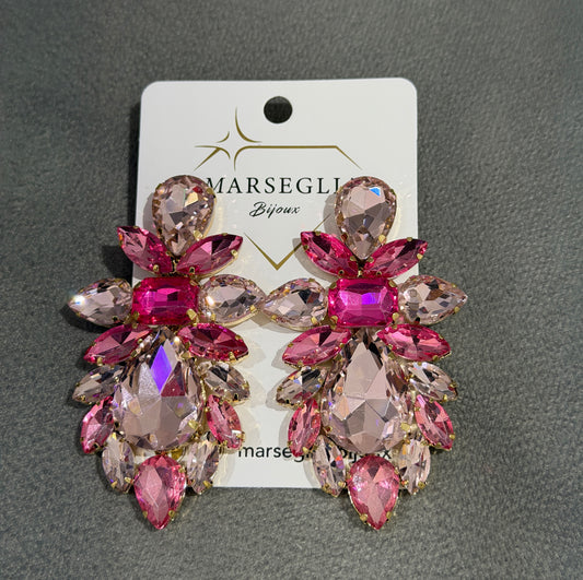 ORECCHINI CLIP FASHION FUCSIA & ROSA