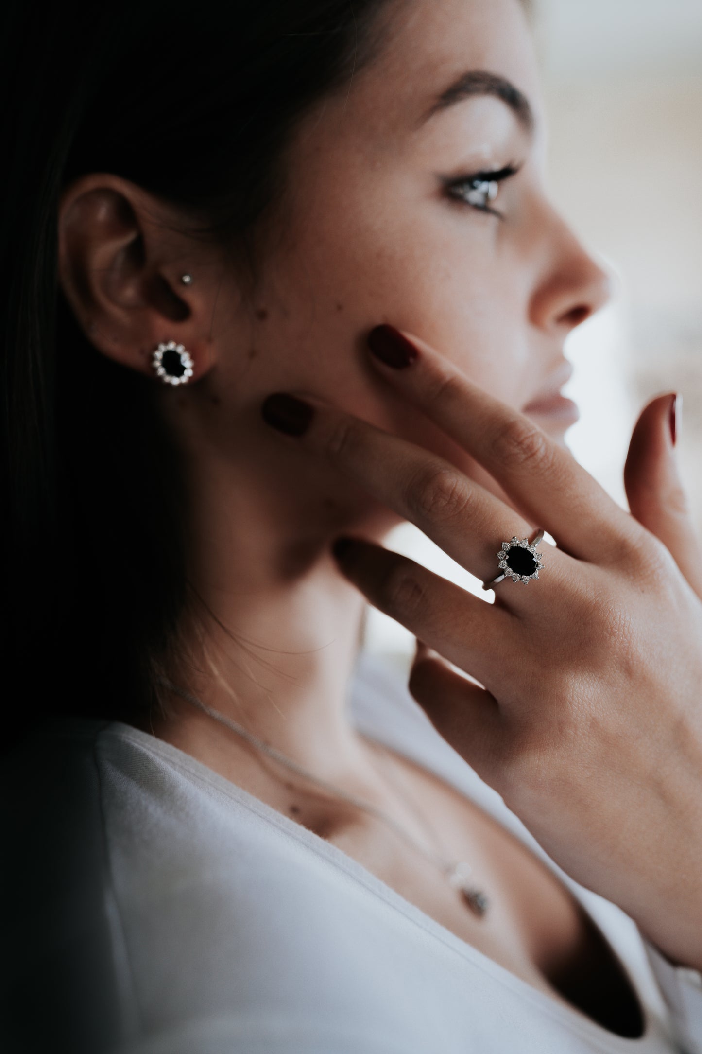 Completo "Kate" 4 pezzi: Argento e Nero