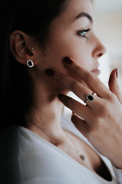 Completo "Kate" 4 pezzi: Argento e Nero