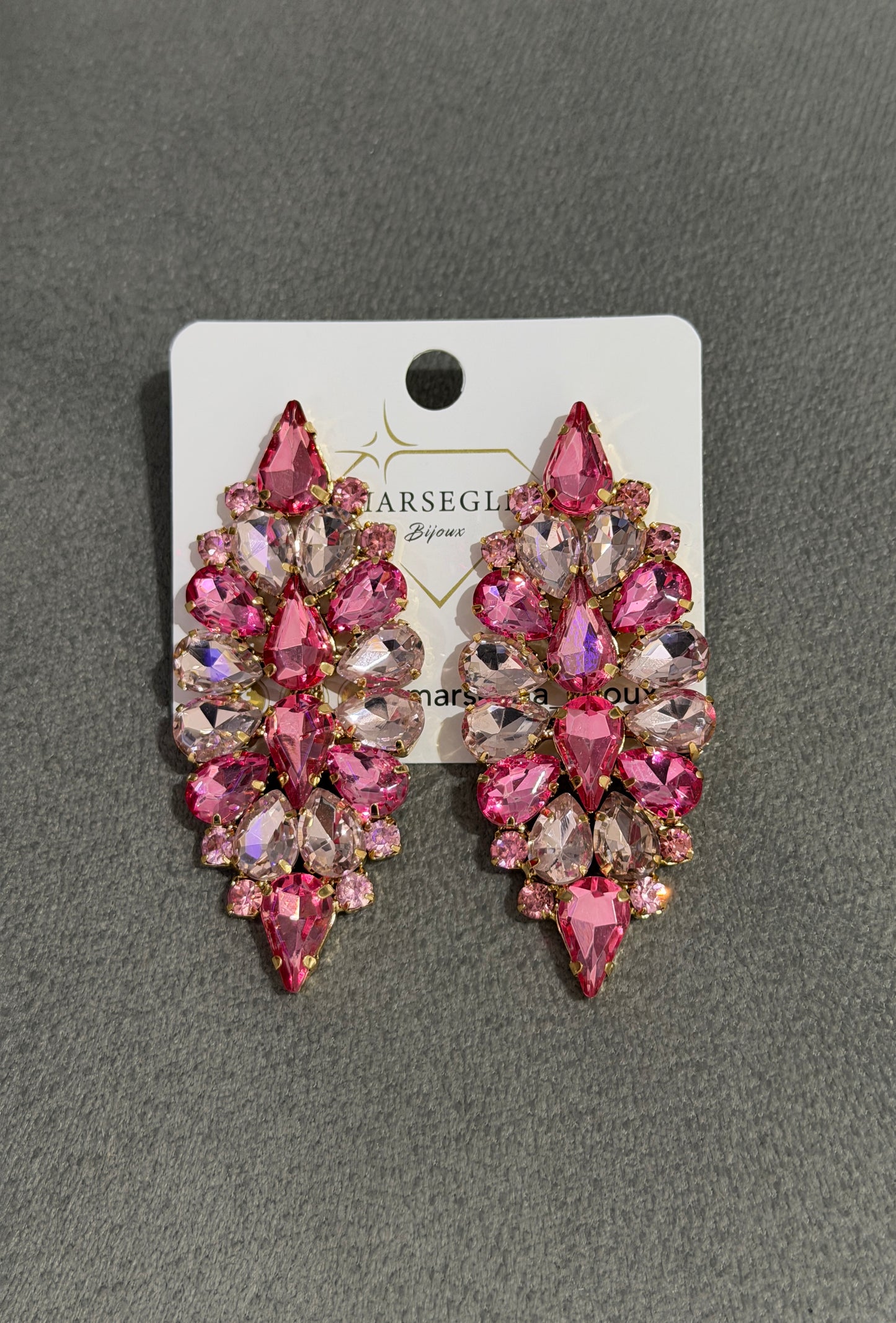 ORECCHINI FASHION ROSA SCURO & ROSA CHIARO