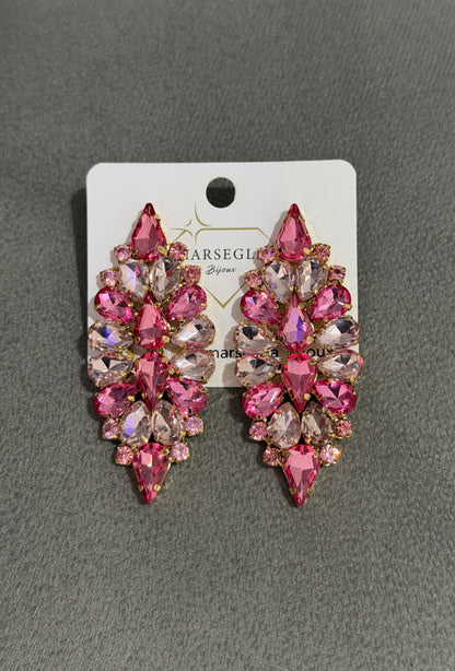 ORECCHINI FASHION ROSA SCURO & ROSA CHIARO