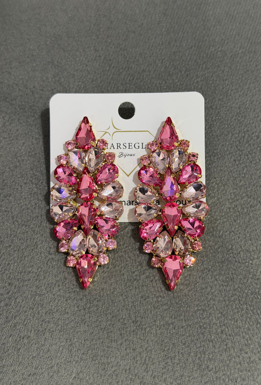 ORECCHINI FASHION ROSA SCURO & ROSA CHIARO
