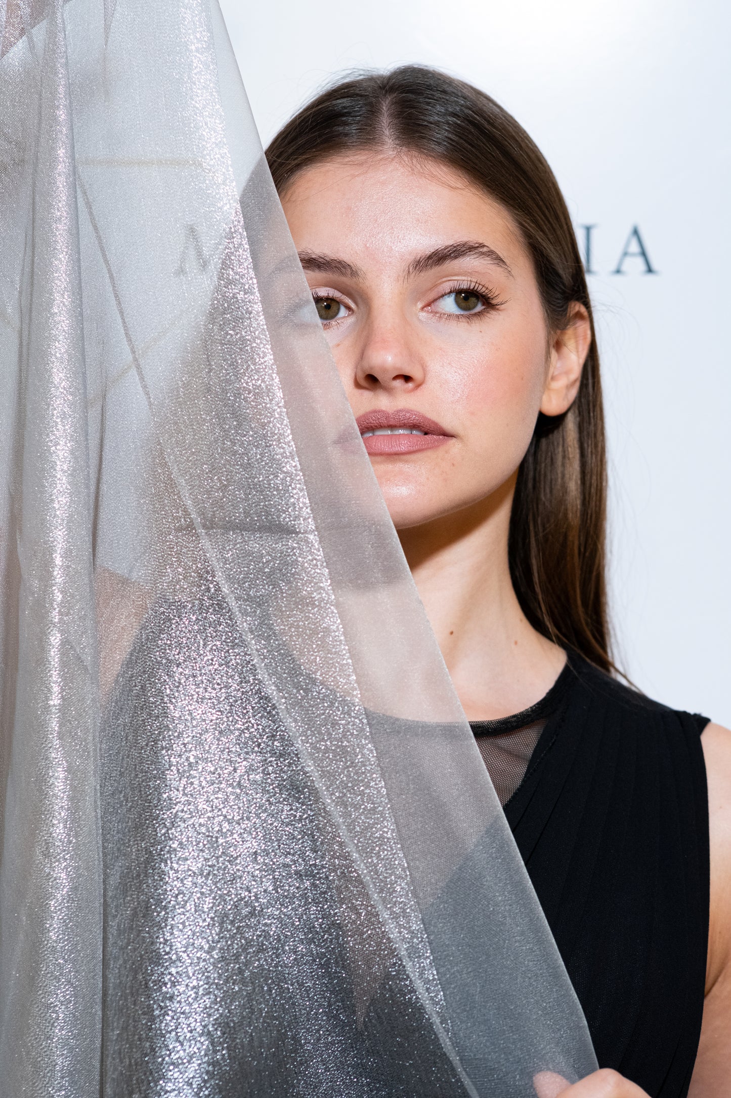 STOLA ORGANZA LUREX ARGENTO SCURO