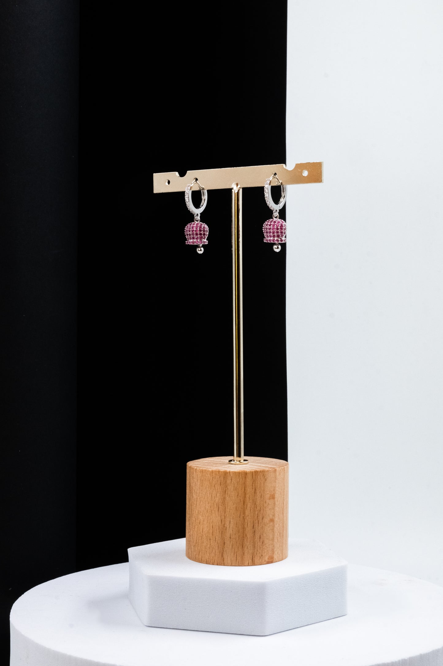 ORECCHINI CAMPANELLA ARGENTO & FUCSIA