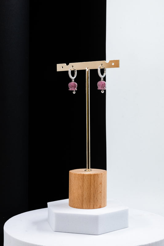 ORECCHINI CAMPANELLA ARGENTO & FUCSIA