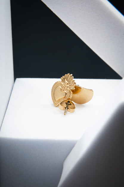 ORECCHINI CUORE SACRO ORO