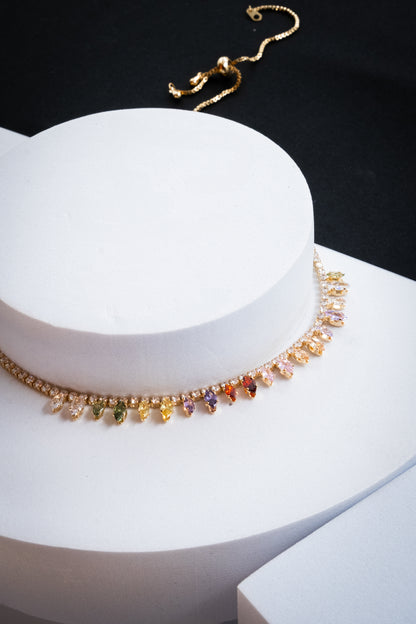 COLLANA GOCCIA ORO & MULTICOLOR