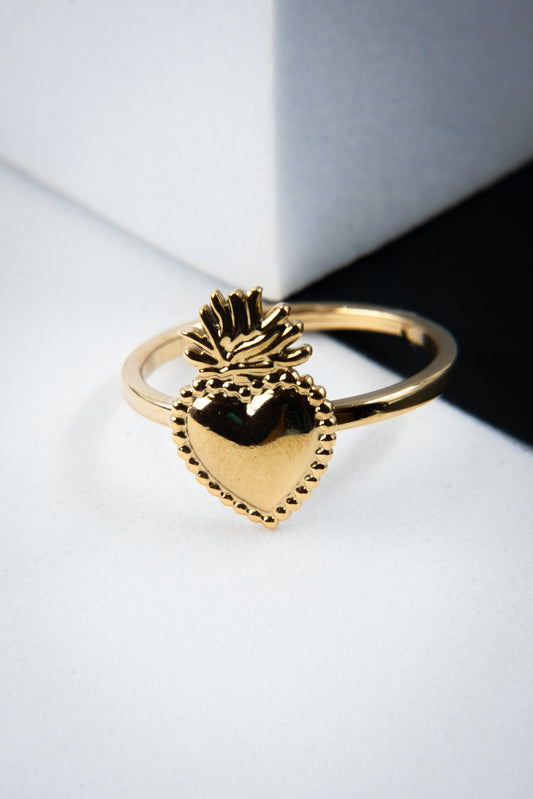 ANELLO CUORE SACRO ORO