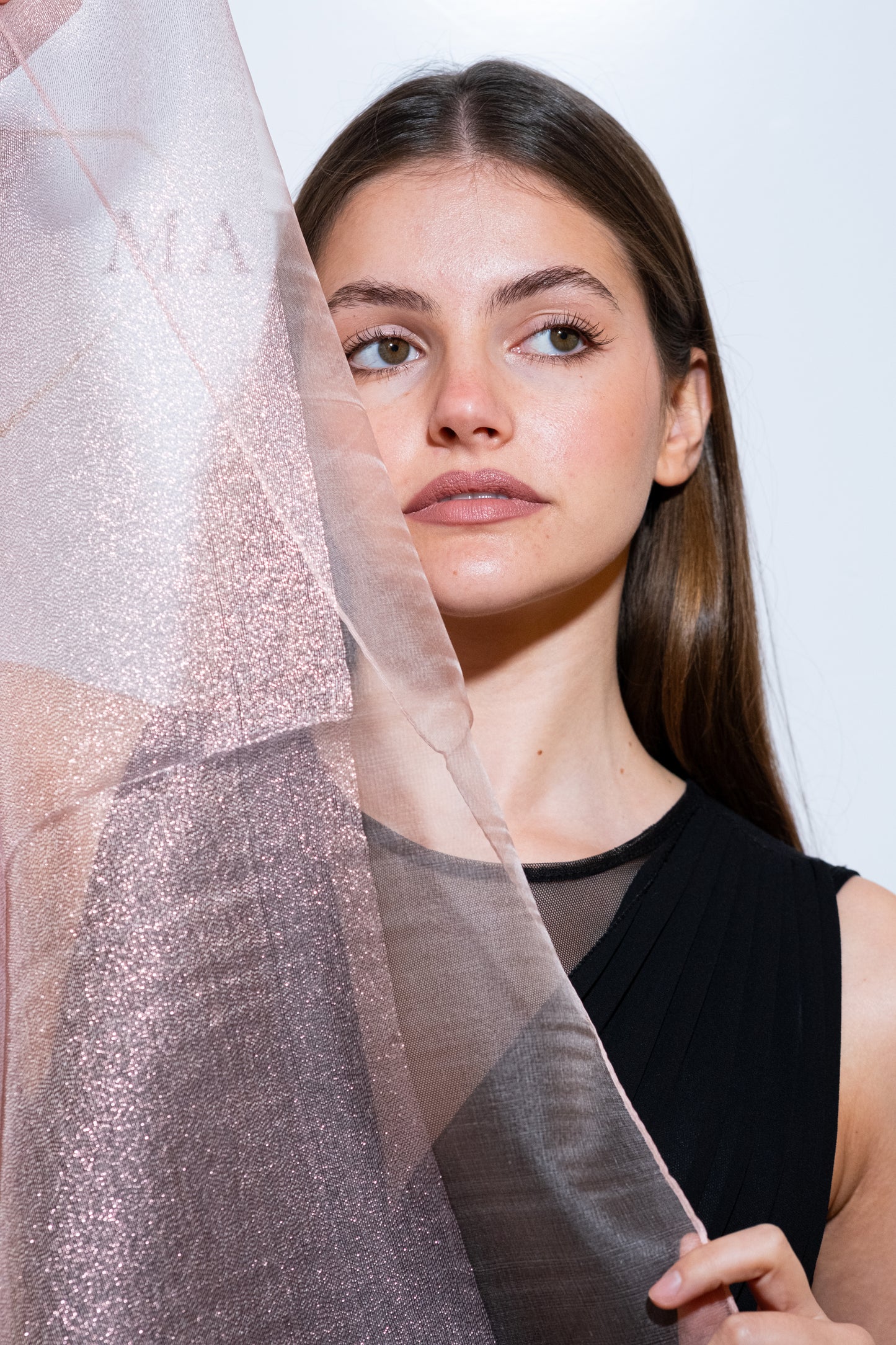 STOLA ORGANZA LUREX ROSA