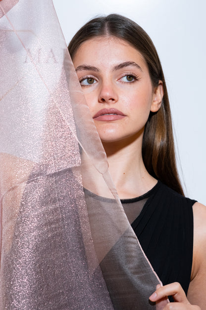 STOLA ORGANZA LUREX ROSA