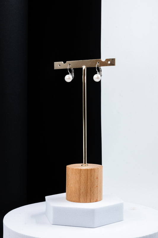 ORECCHINI PERLA PENDENTE ARGENTO 8 MM