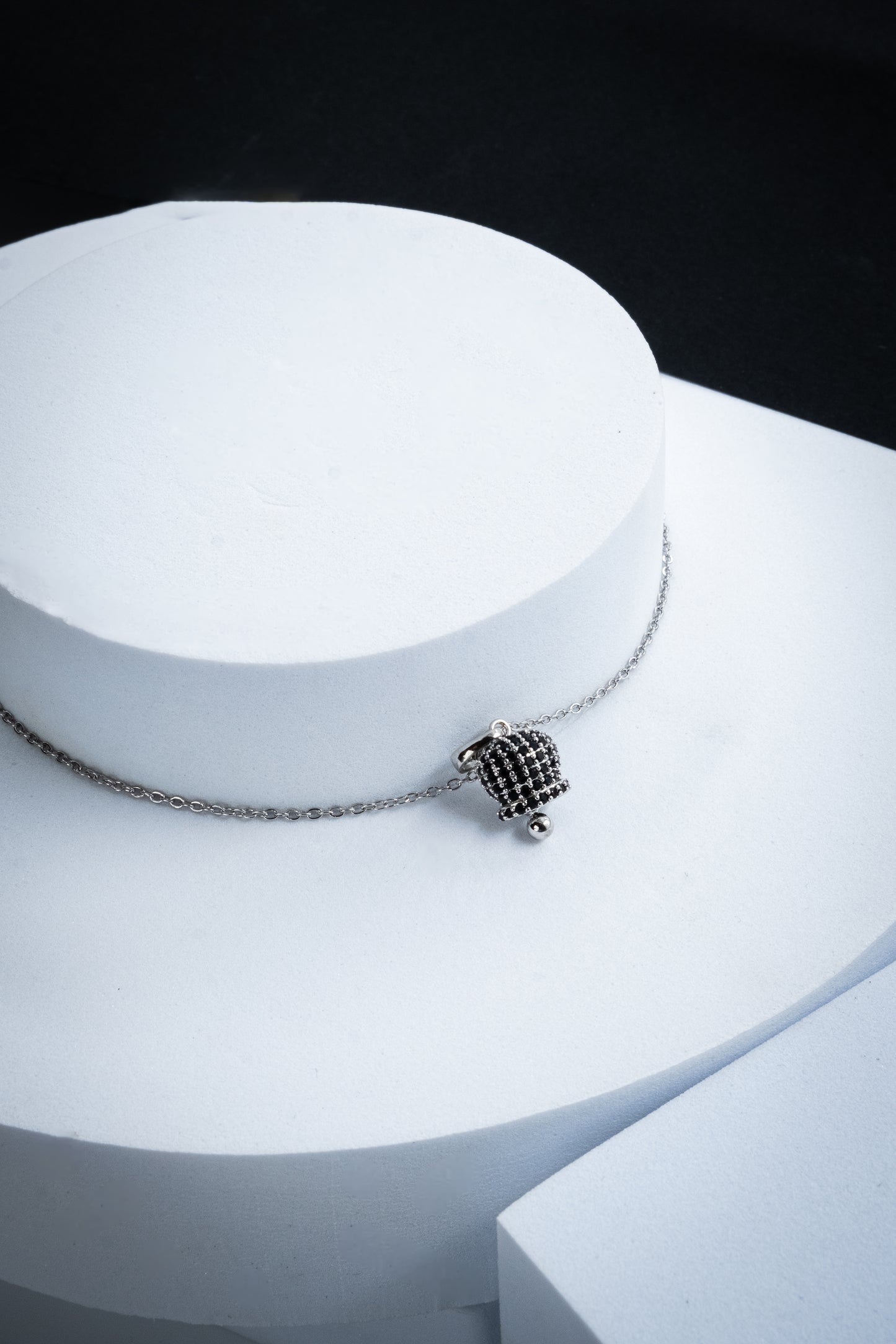 COLLANA CAMPANELLA ARGENTO & NERO