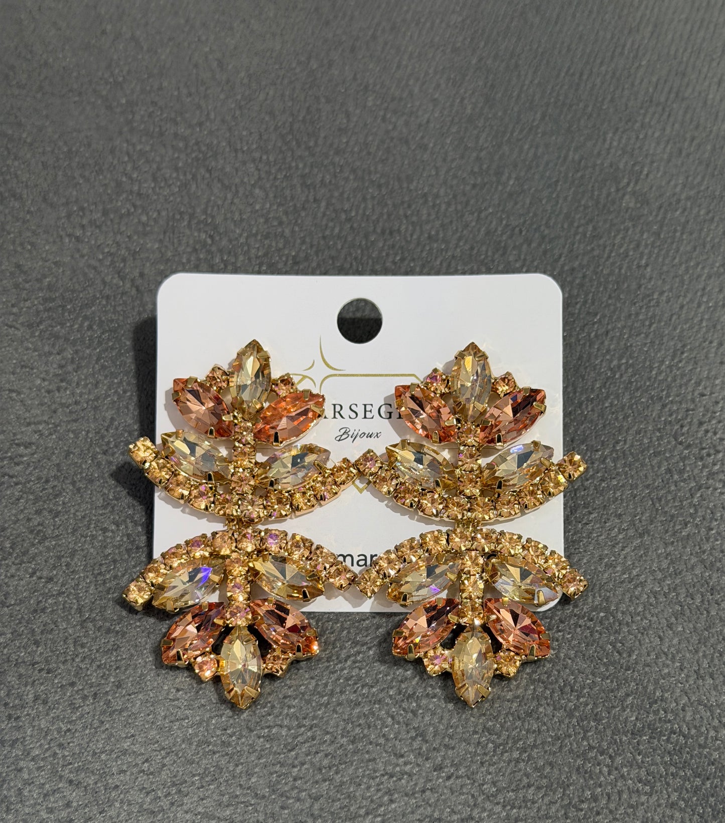 ORECCHINI FASHION CHAMPAGNE & ROSA ANTICO