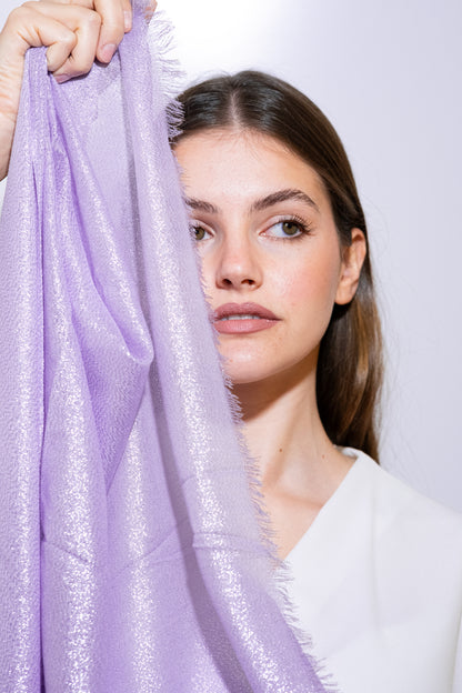 STOLA VISCOSA LUREX LILLA & ARGENTO