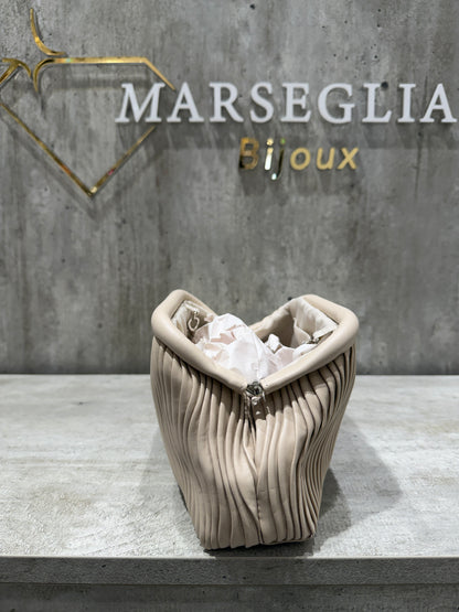 CLUTCH PLISSE BEIGE