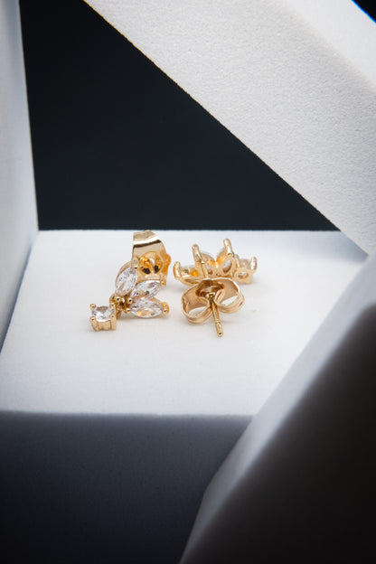 ORECCHINI PETALI CON PENDENTE ORO