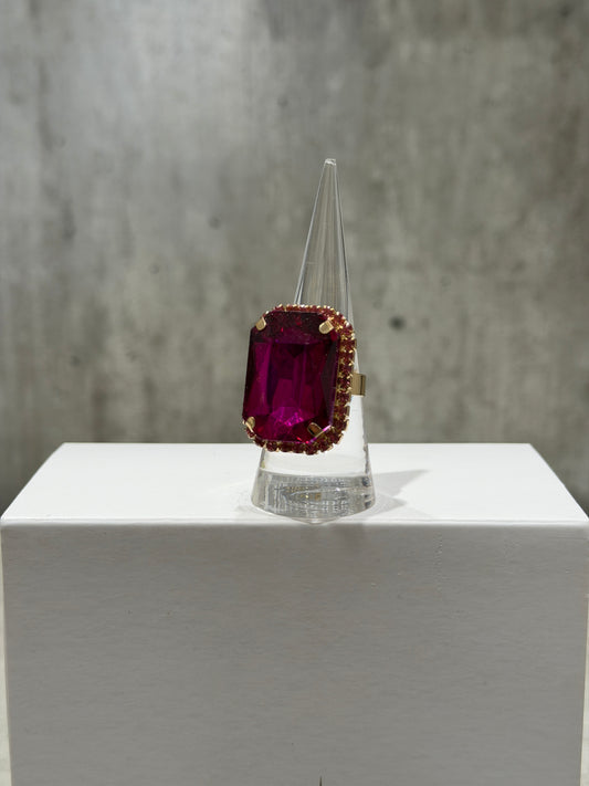 ANELLO RETTANGOLARE FASHION MAGENTA
