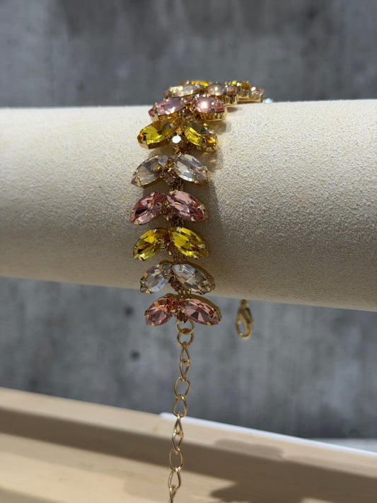 BRACCIALE FASHION ROSA ANTICO,CHAMPAGNE & ORO