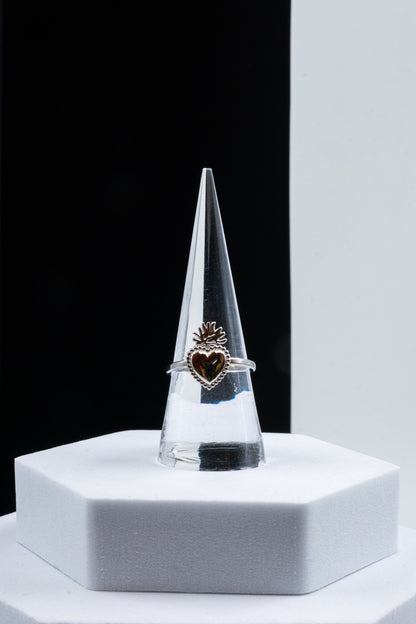 ANELLO CUORE SACRO ARGENTO