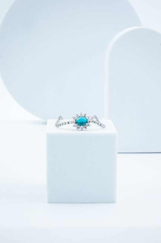 Completo "Kate" 4 pezzi: Argento e Azzurro