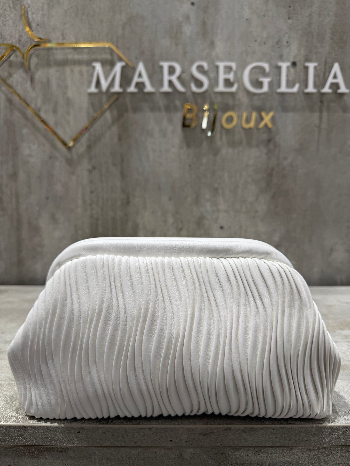 CLUTCH PLISSE BIANCO