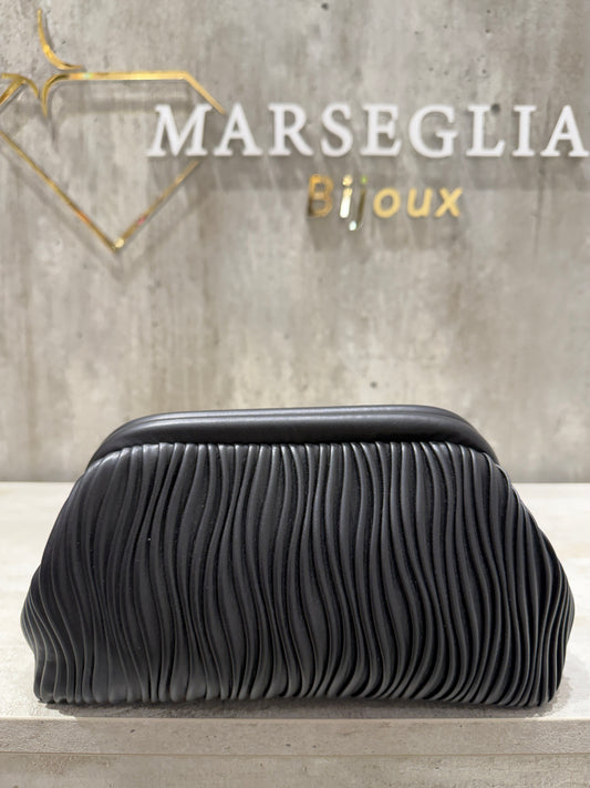 CLUTCH PLISSE NERO