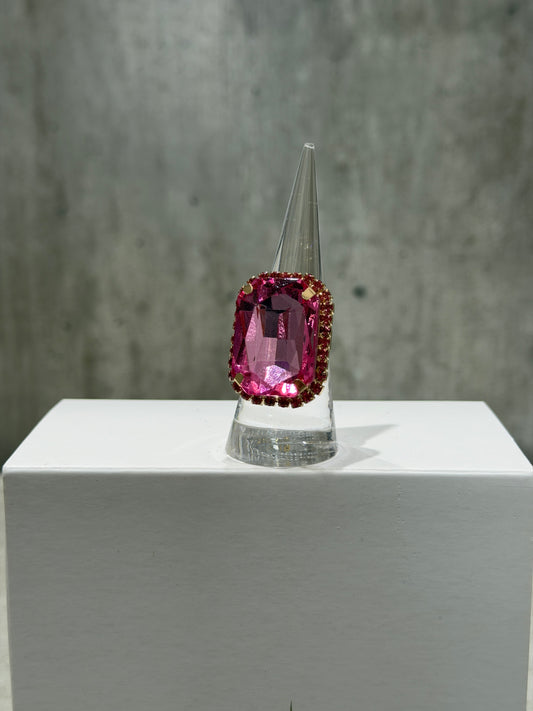 ANELLO RETTANGOLARE FASHION FUCSIA CHIARO