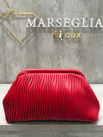 CLUTCH PLISSE ROSSO