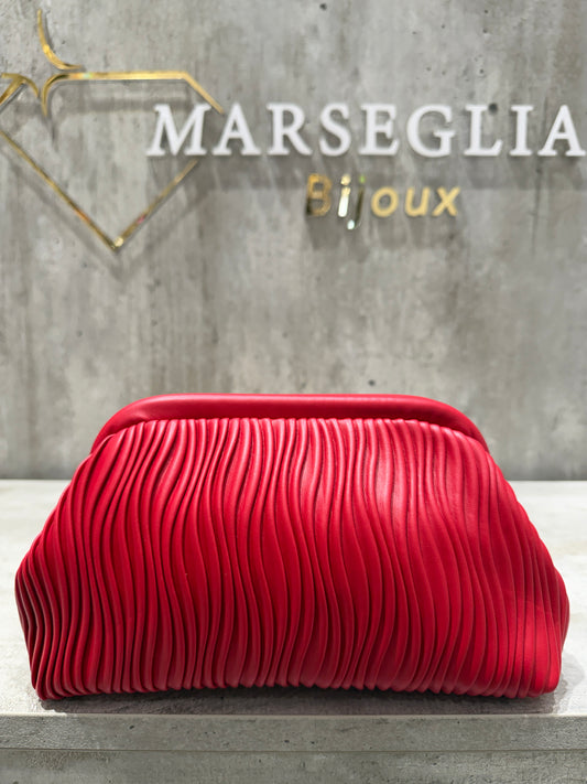CLUTCH PLISSE ROSSO