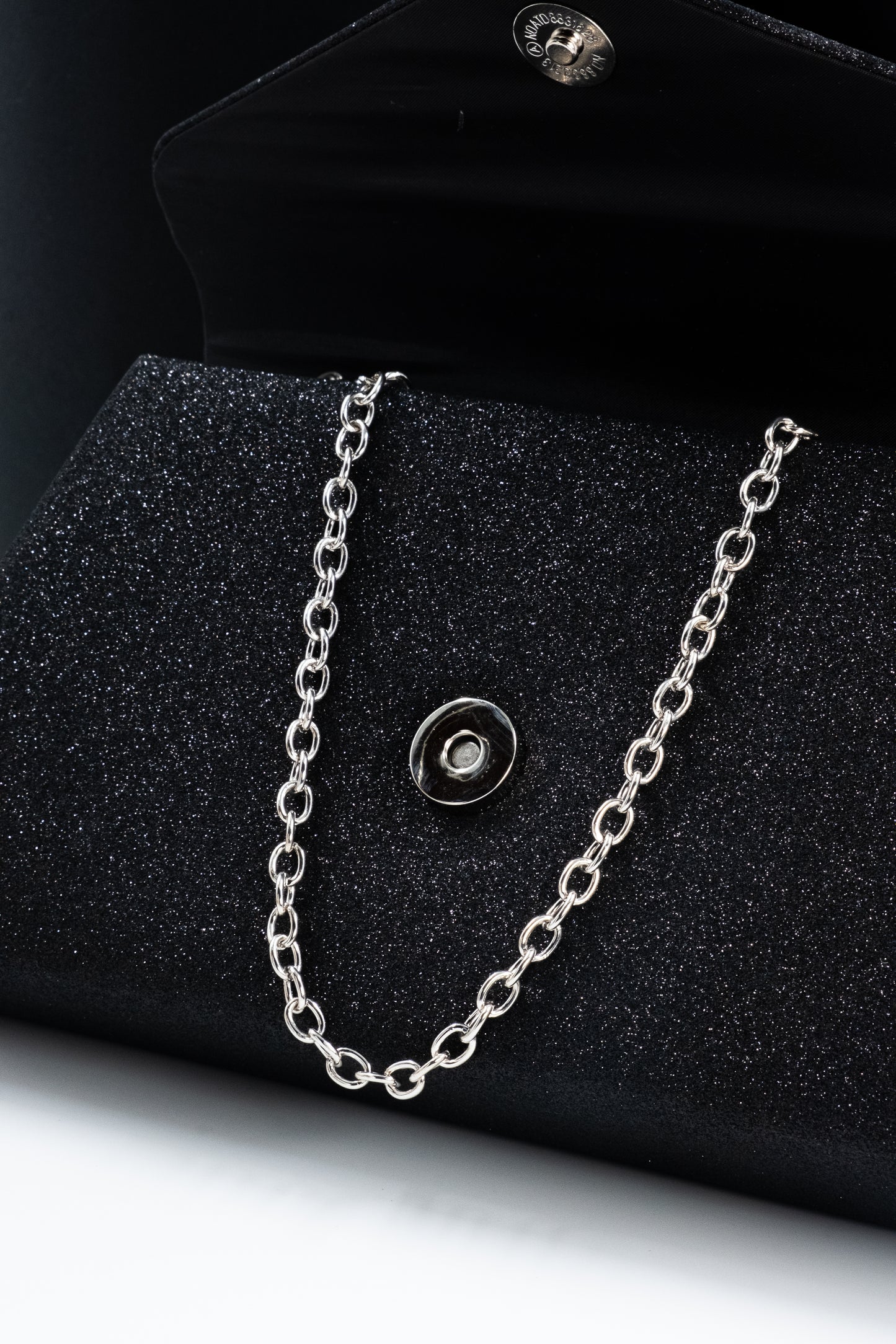 POCHETTE GLITTER NERA