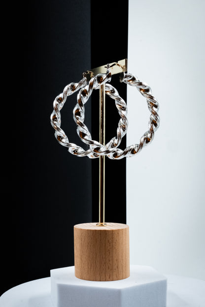 CERCHI TORCHON ARGENTO 60 mm