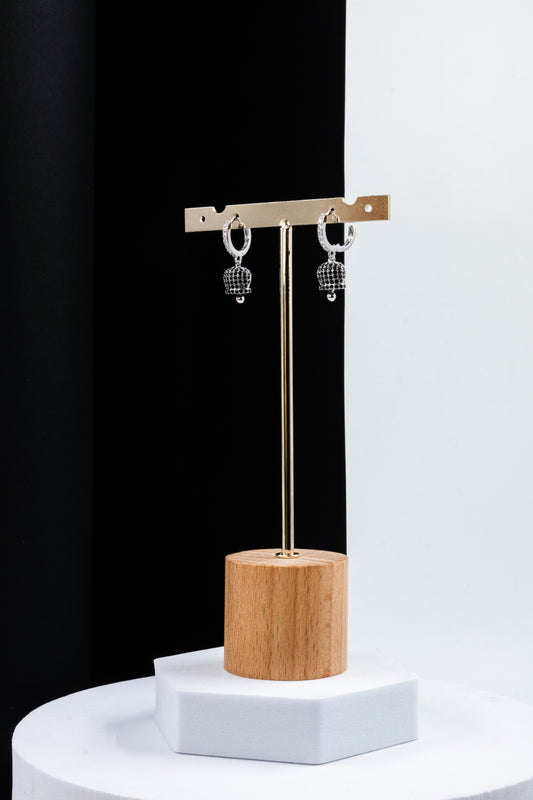 ORECCHINI CAMPANELLA ARGENTO & NERO