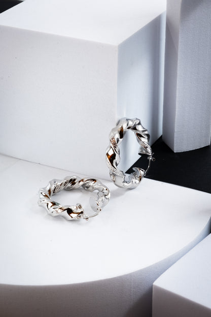 CERCHI TORCHON ARGENTO 40 mm