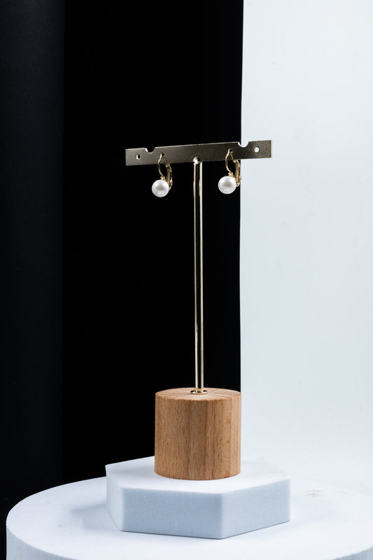 ORECCHINI PERLA PENDENTE ORO 8 MM