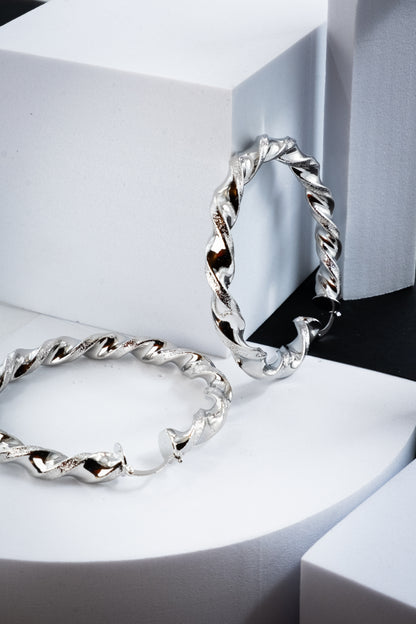 CERCHI TORCHON ARGENTO 70 mm