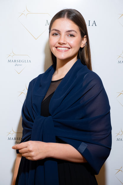 STOLA CHIFFON BLU NOTTE