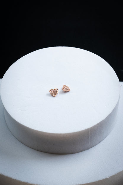 SET ORECCHINI CUORI CRISTALLI ORO ROSA