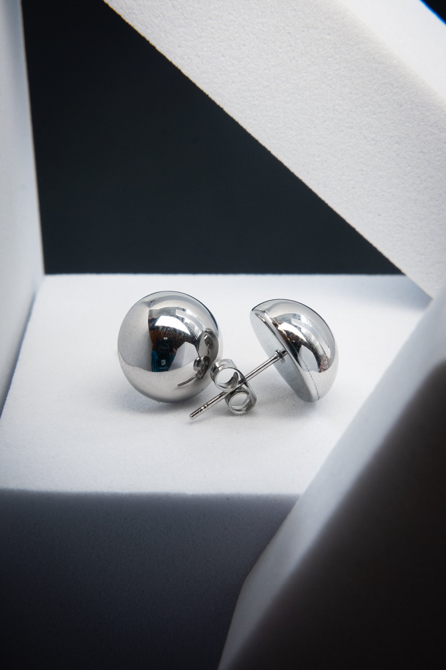 ORECCHINI BOTTONE ARGENTO 1 CM