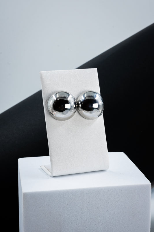 ORECCHINI BOTTONE ARGENTO 1 CM