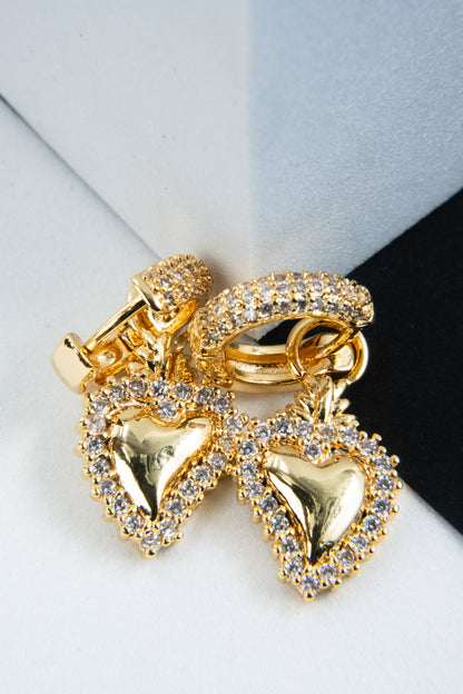 ORECCHINI CERCHIETTO CUORE SACRO ORO