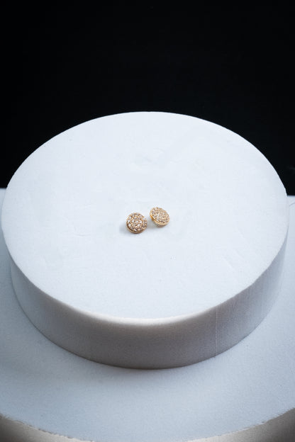 SET ORECCHINI BOTTONI CRISTALLI ORO