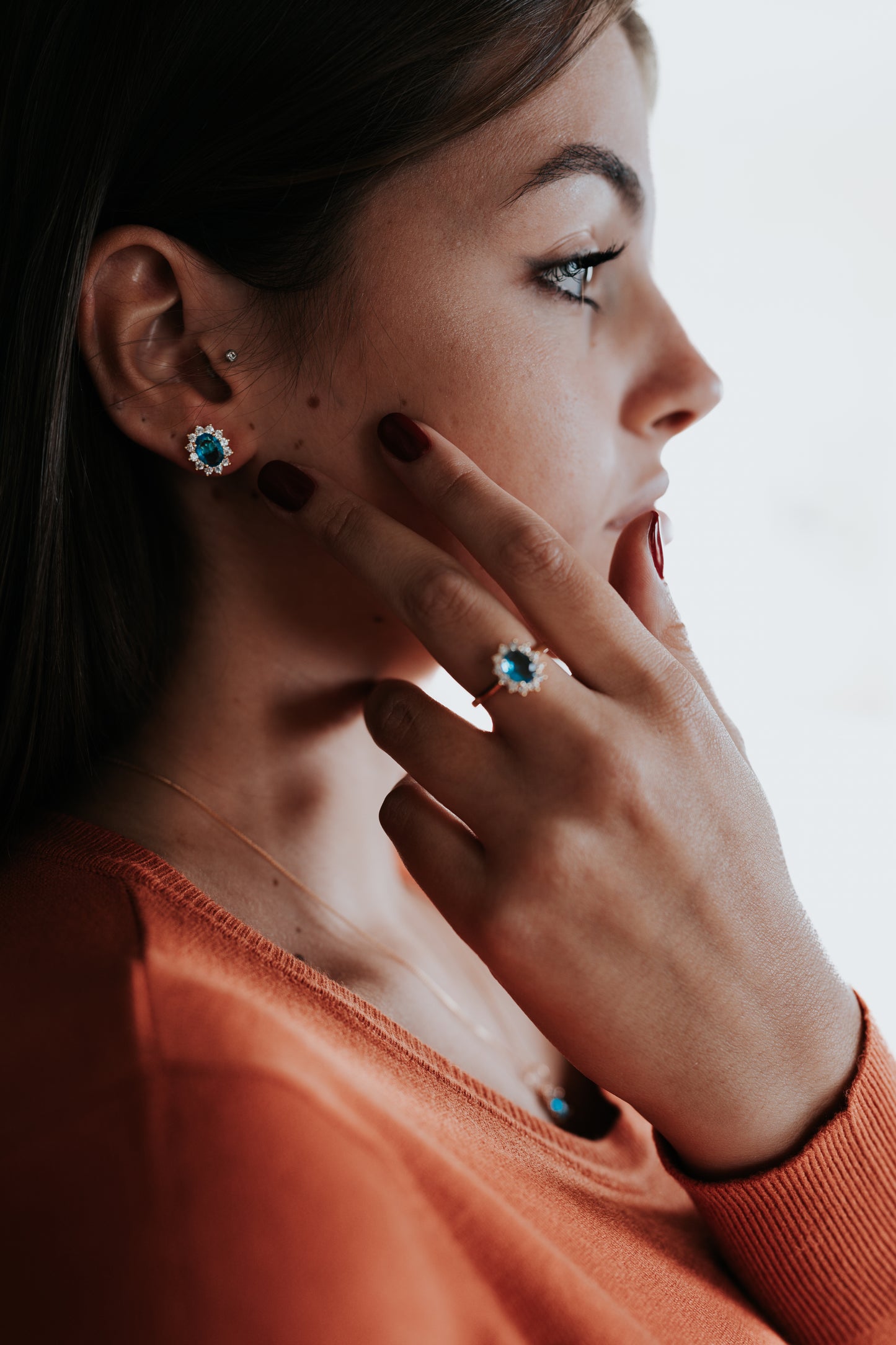 Completo "Kate" 4 pezzi: Oro e Azzurro