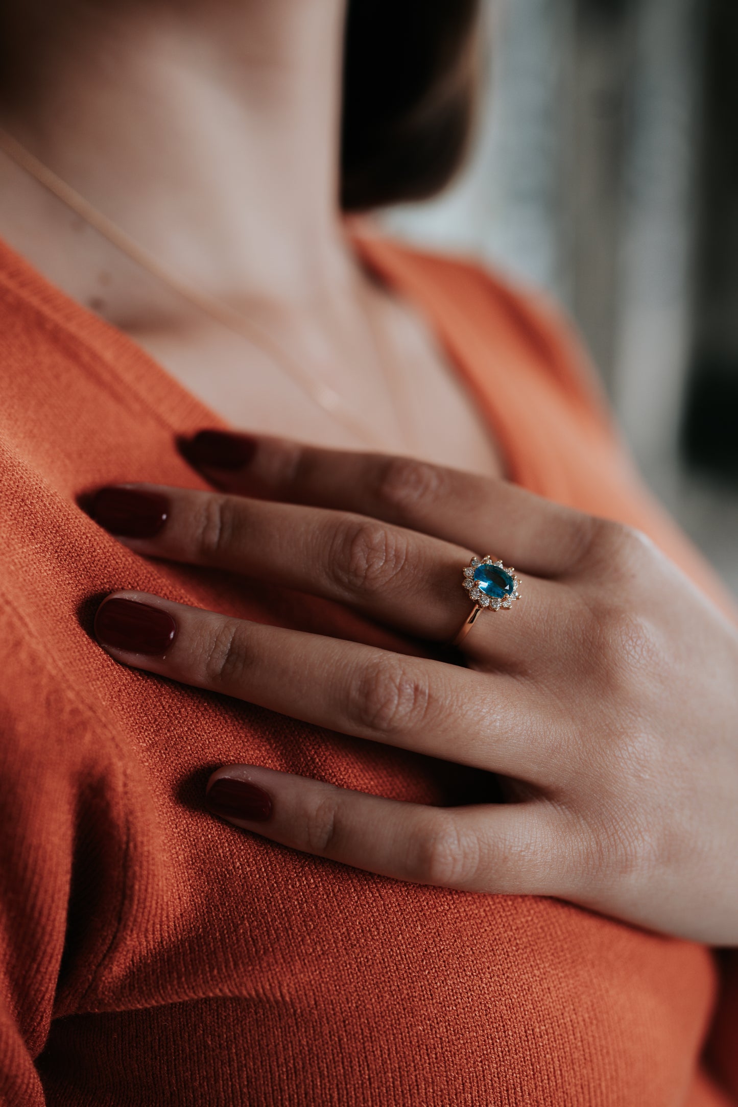 Completo "Kate" 4 pezzi: Oro e Azzurro