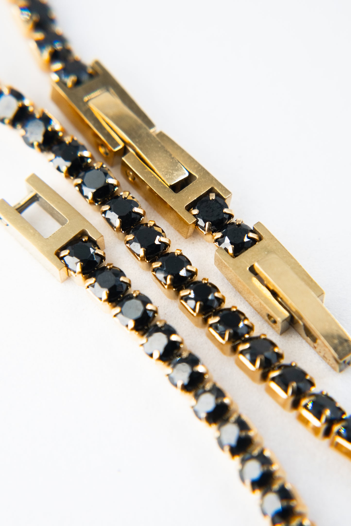 BRACCIALE TENNIS ORO & NERO