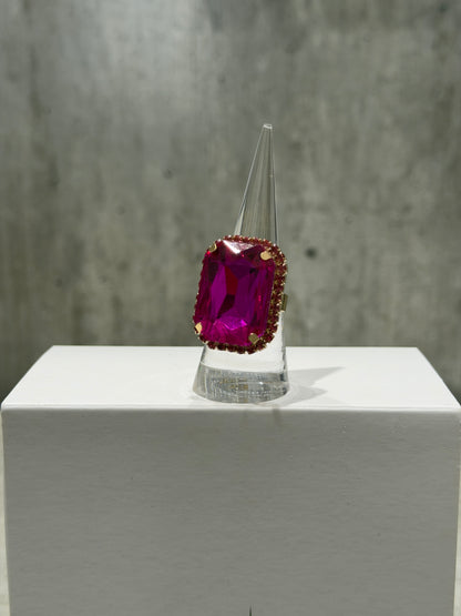 ANELLO RETTANGOLARE FASHION FUCSIA SCURO