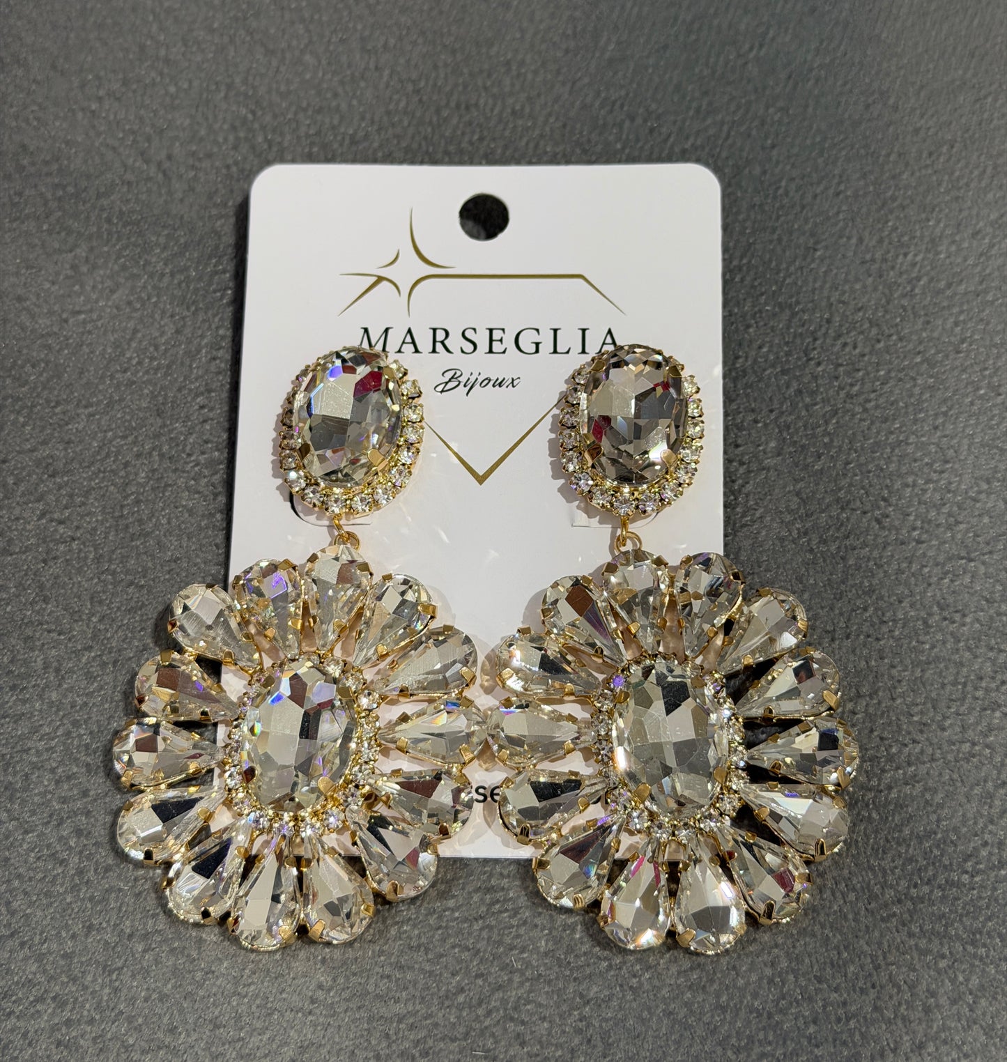 ORECCHINI CLIP FASHION BIANCO & ORO