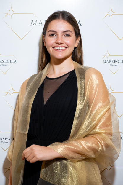 STOLA ORGANZA LUREX ORO SCURO