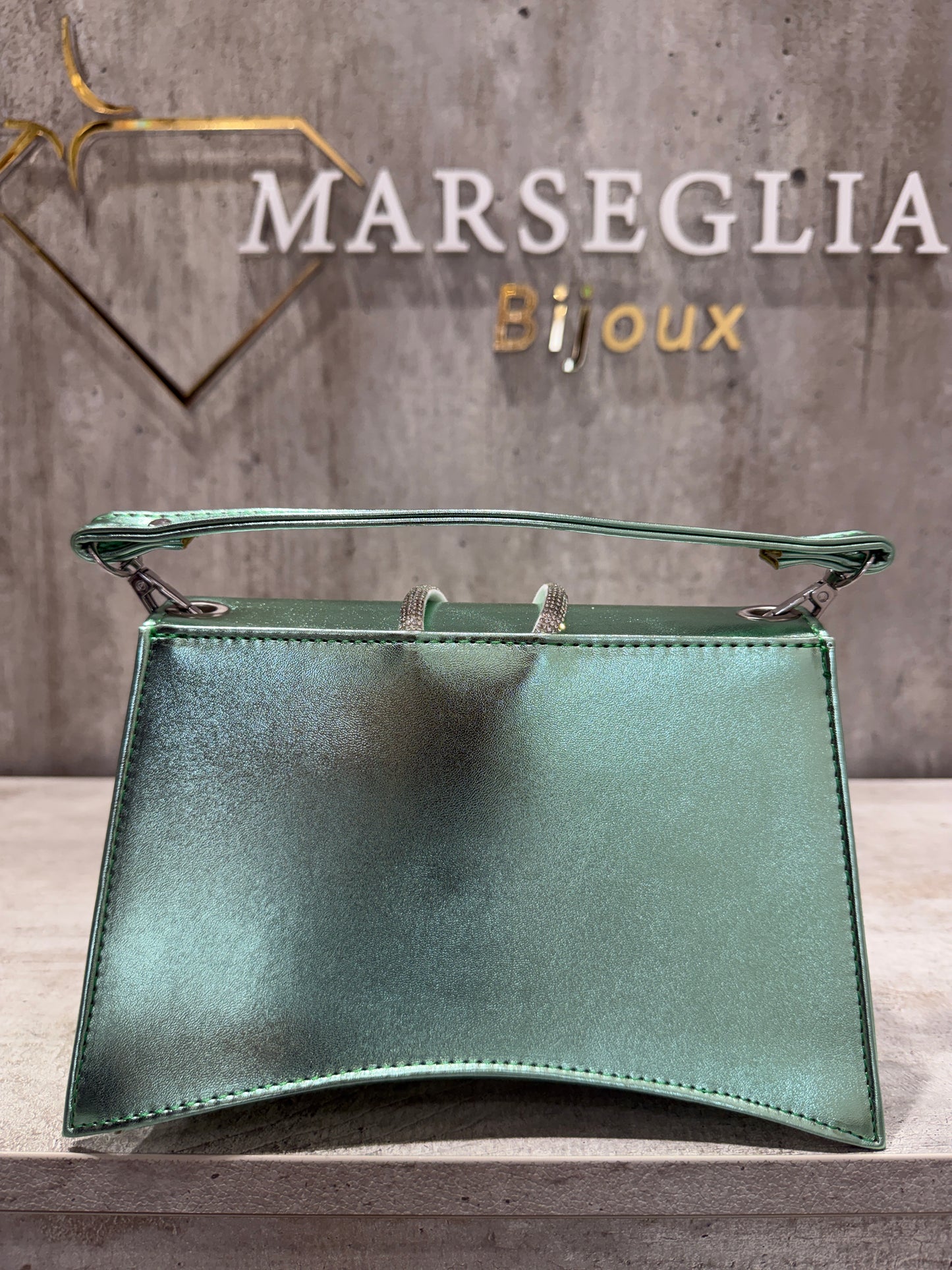 POCHETTE METAL VERDE ACQUA